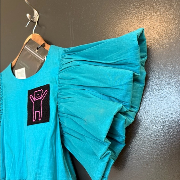 Caroline Bosmans NWT size  14 youth NWT Puff Sleeve shiny teddy bear ultra lux. - Picture 3 of 16